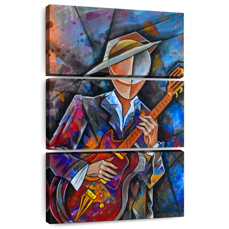 Guitare cubiste Abarca, H 38 po x l 24 po