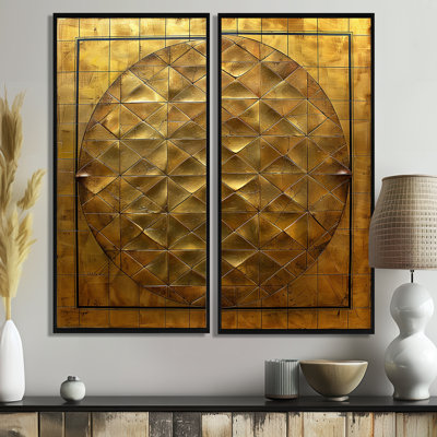 Unity Flower Of Life Gold - Abstract Geometric Wall Art