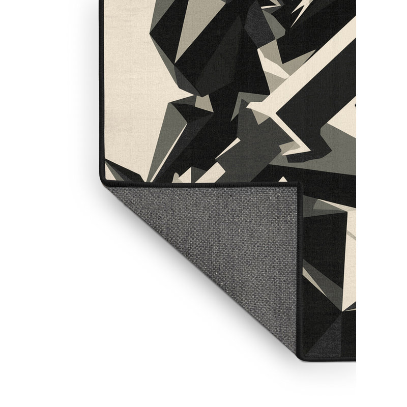 Tapis gris moelleux et moelleux à motif géométrique moderne et moelleux Kelton, 2 pi x 3 pi