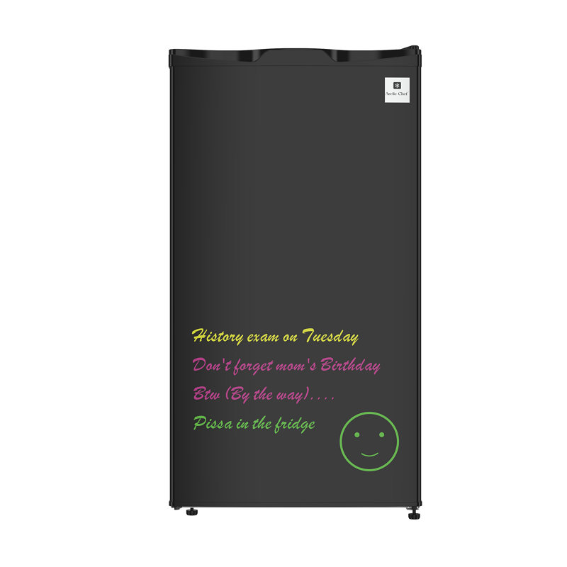 Arctic Chef, 3.2 Cu. Ft. Eraser Board Compact Refrigerator, Black