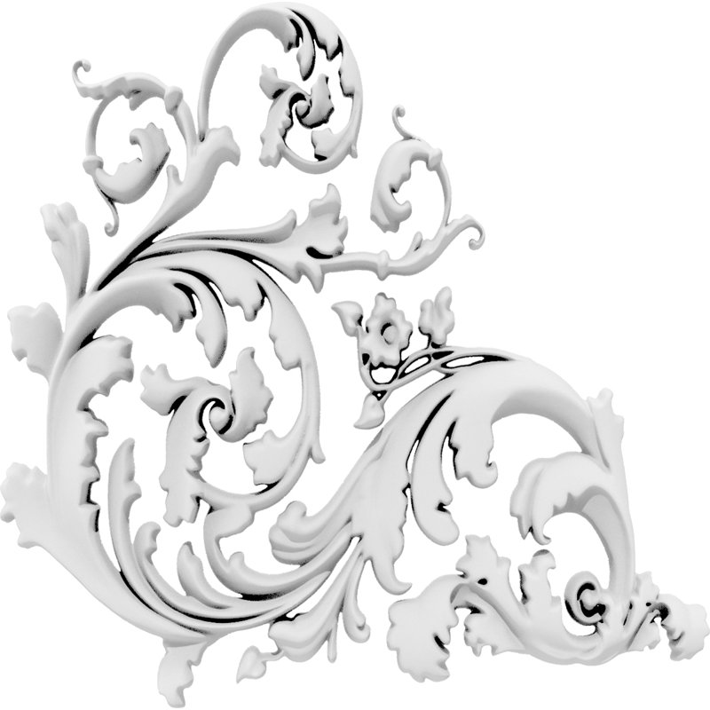 Fairfield Rosette Applique, 7" H x 7" L x 75" D, La gauche