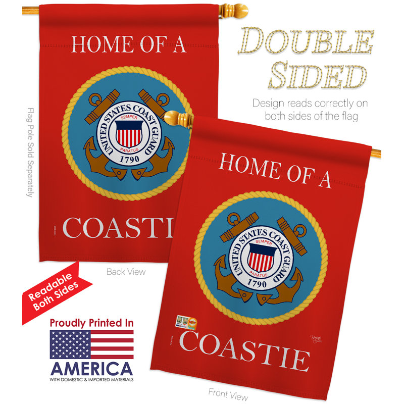 Style soldat de l’armée à 2 faces polyester 40 x 28 po Drapeau pour la maison, Côte