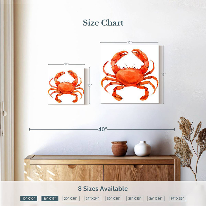 Brampt Pretty Red Crab, 16" H x 16" W