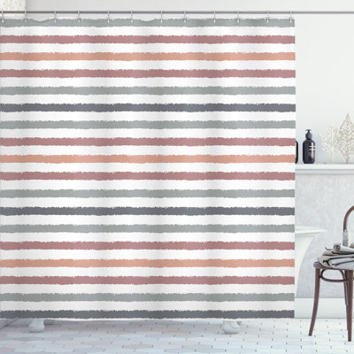Amazon Striped Shower Curtain with Hooks Included