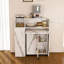Table de salle à manger pliante multifonctionnelle avec buffet mural et rangement pour petits appartements (blanc)