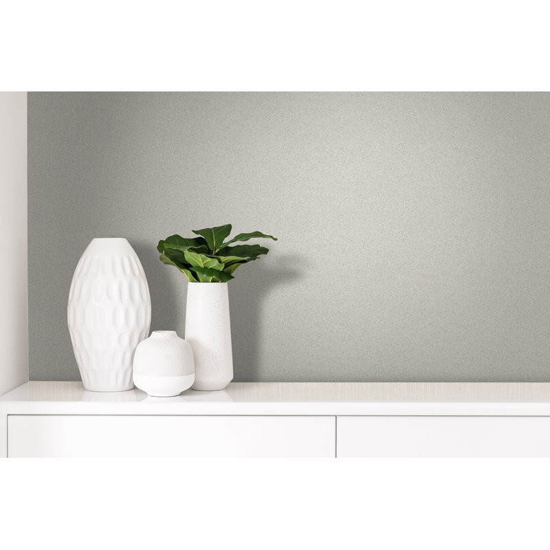 Rouleau de papier peint lisse L 2 pi 3 po x l 27 po Mica Stone, Blanc cassé