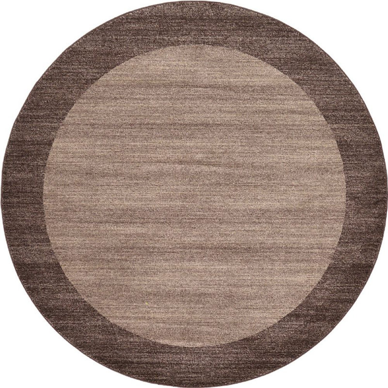 Tapis géométrique brun clair Desdemona, Rond 6 pi
