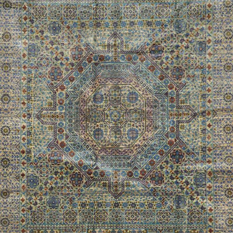 Tapis unique en laine noué à la main 5 pi 10 po x 8 pi 5 po nouvel âge Ardoyd