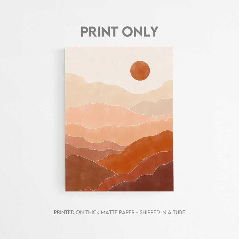 «Warm Desert Layers», impression murale encadrée avec options de cadre, 18" H x 24" W, White, Does Not Apply, Does Not Apply