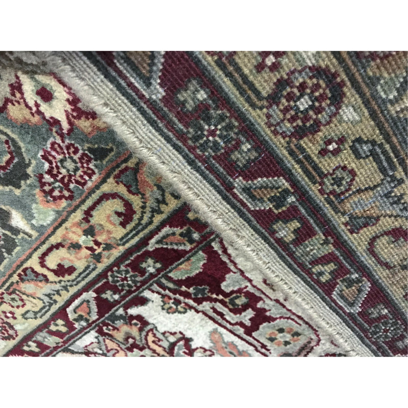 Hand-Knotted High-Quality Beige and Green Area Rug