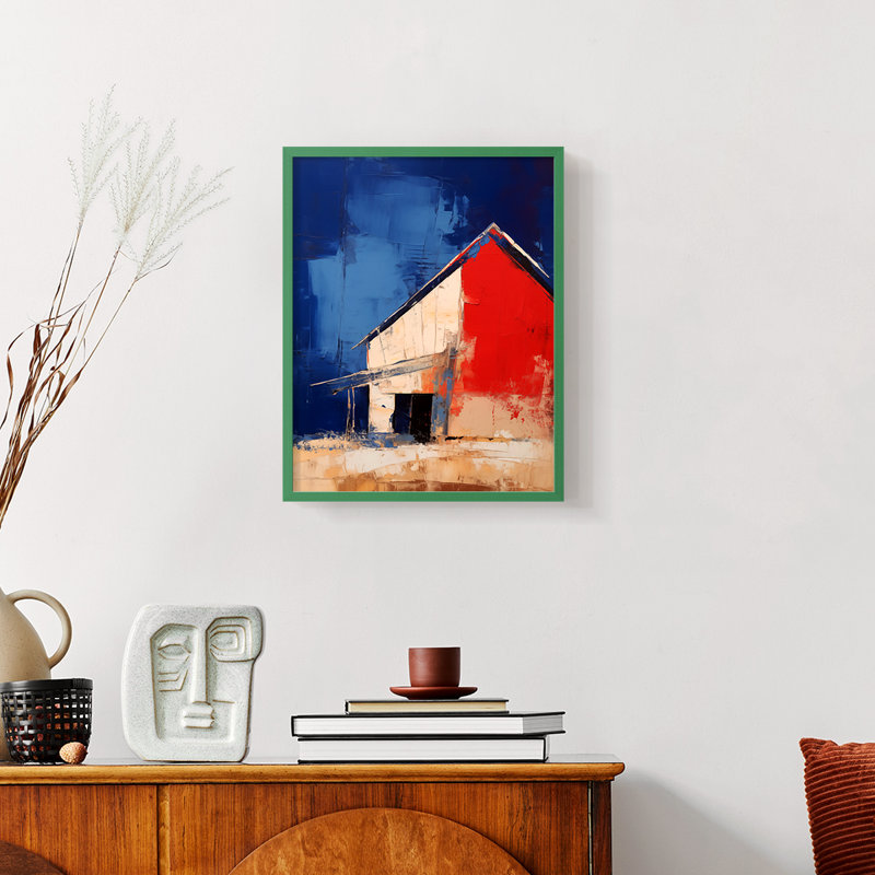 Paysages série Cxxv - reproduction encadrée de qualité supérieure - prête à être accrochée - aucun clou requis, Vert