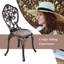 3-Piece Patio Bistro Set Cast Aluminum Table And Chairs-Red Copper
