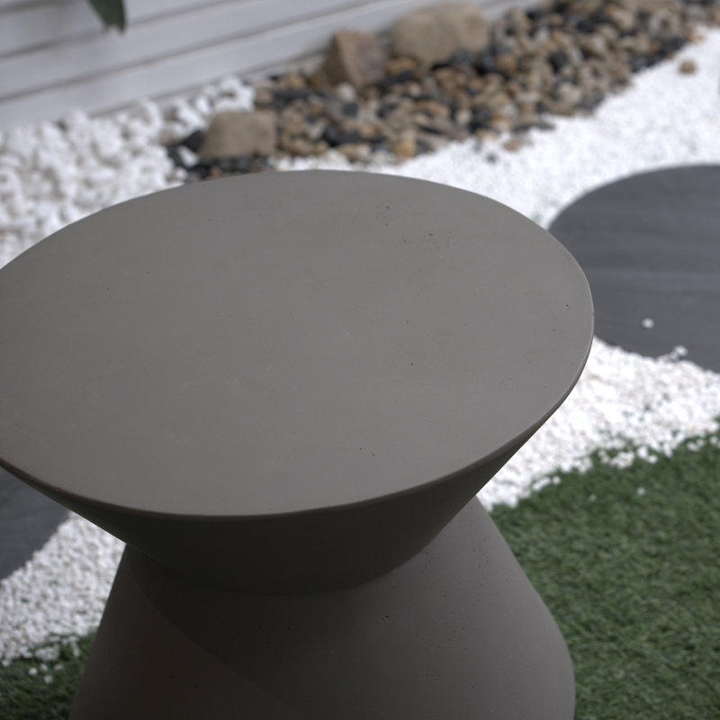 Colfin Patio Corner Table with Faux Terrazzo Finish