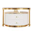 Table basse gigogne moderne 2 pièces avec tiroirs et plateau en verre trempé brun moderne 27,6