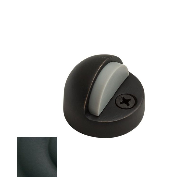 Dome Bumper Floor Mount Stop, Satin Black, 1.35" H x 1.875" W x 1.03" D