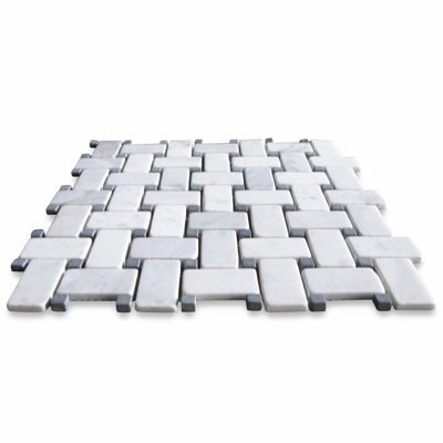 12" x 12" Marble Basketweave Mosaic Wall & Floor Tile