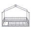 Structure de lit simple en bois avec clôture, pour enfants, adolescents, gris-150929170-150929175