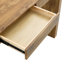 Ensemble de 4 pièces de chaise de bar en cuir de polyuréthane, jumelé à une table de bar à grain de bois, avec fonction de rangement, convient aux restaurants et aux cafés-1346811008