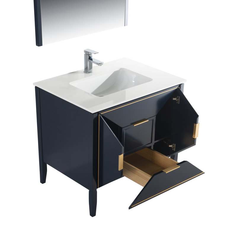 Ensemble de meuble-lavabo simple 36 po, Bleu