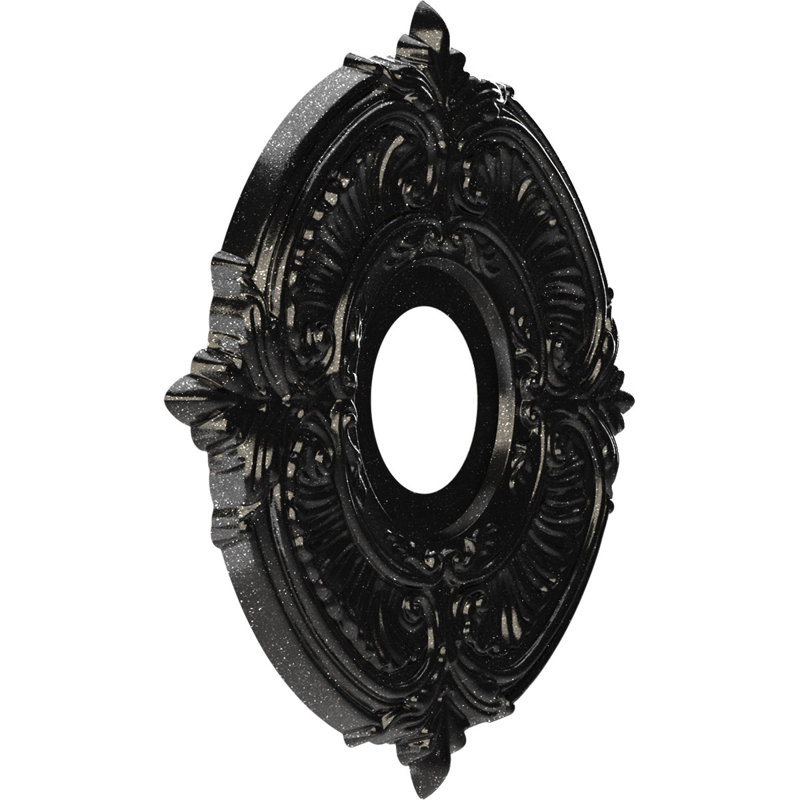 Médaillon de plafond en PVC thermoformé Attica, H 13 po x l 13 po x P 0,75 po, Galaxie métallique texturée