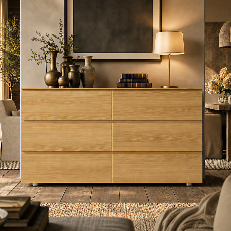 6-Drawer Dresser With Strong Storage, Yellow