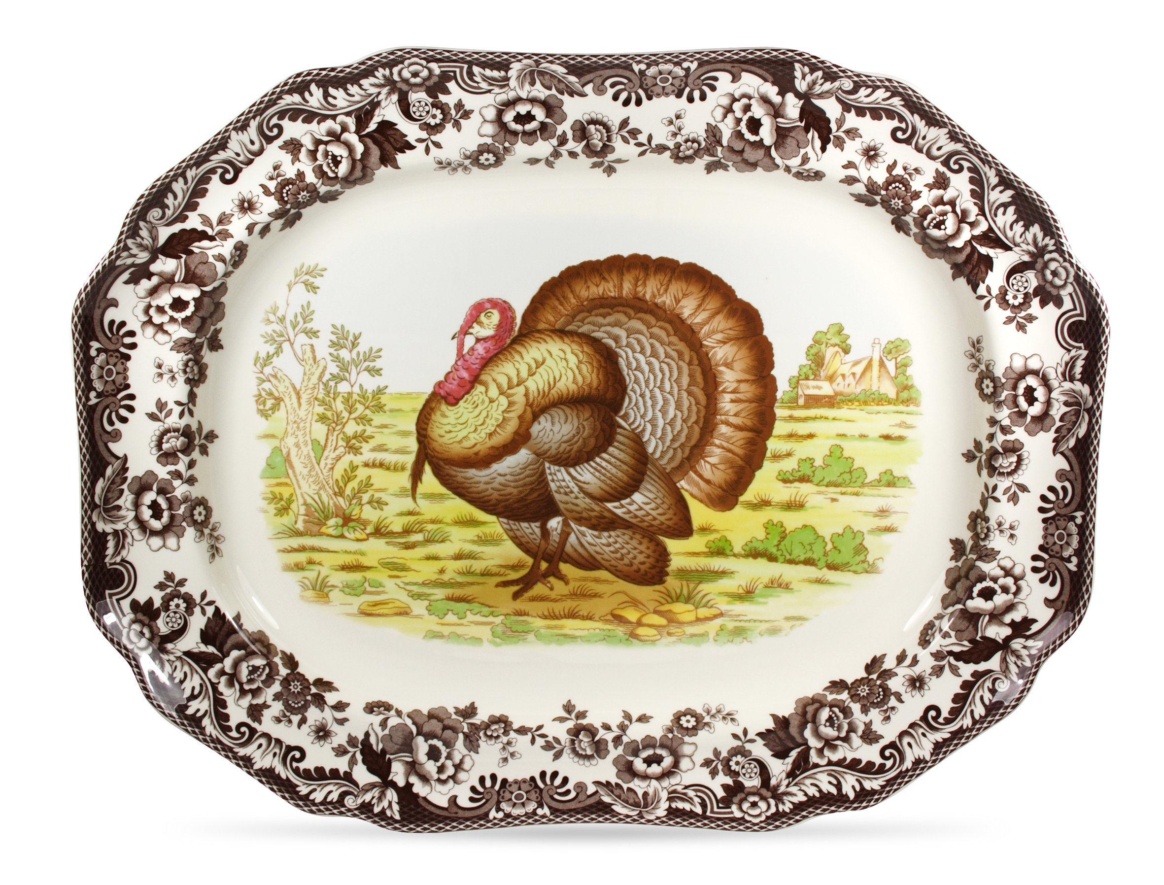 Spode Woodland Turkey Platter 19" Octagl Turkey & Reviews | Wayfair