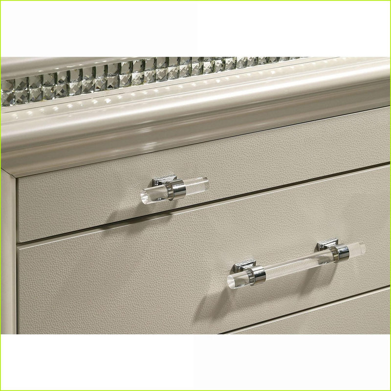 Table de chevet 2 tiroirs Pearl White