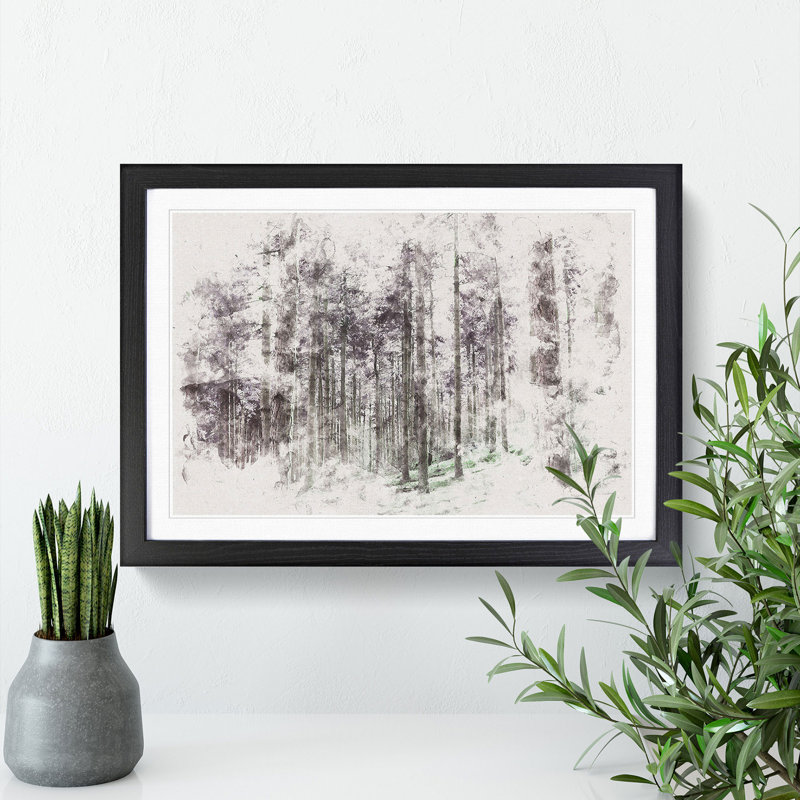 Pretty Forest - Framed Print, 45cm H x 63cm W x 2cm D, Black Framed