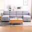 Canapé modulaire convertible modulaire avec siège de rangement Canapé modulaire en U à 4 places avec méridienne réversible modulaire en tissu gris clair-607311491