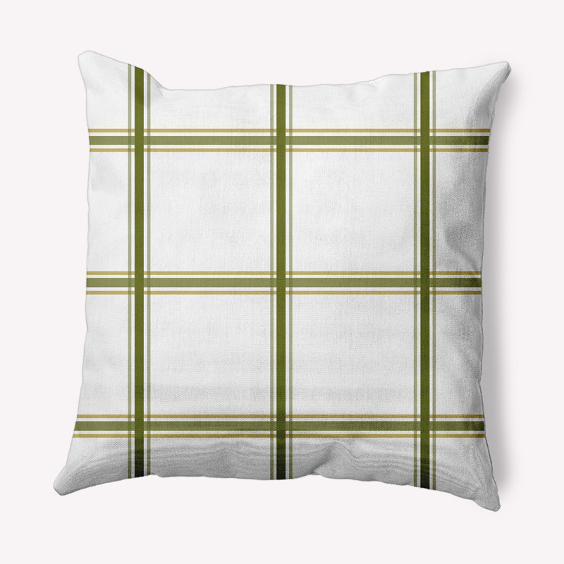 Coussin décoratif géométrique, 26 po x 26 po, Olive, Duvet