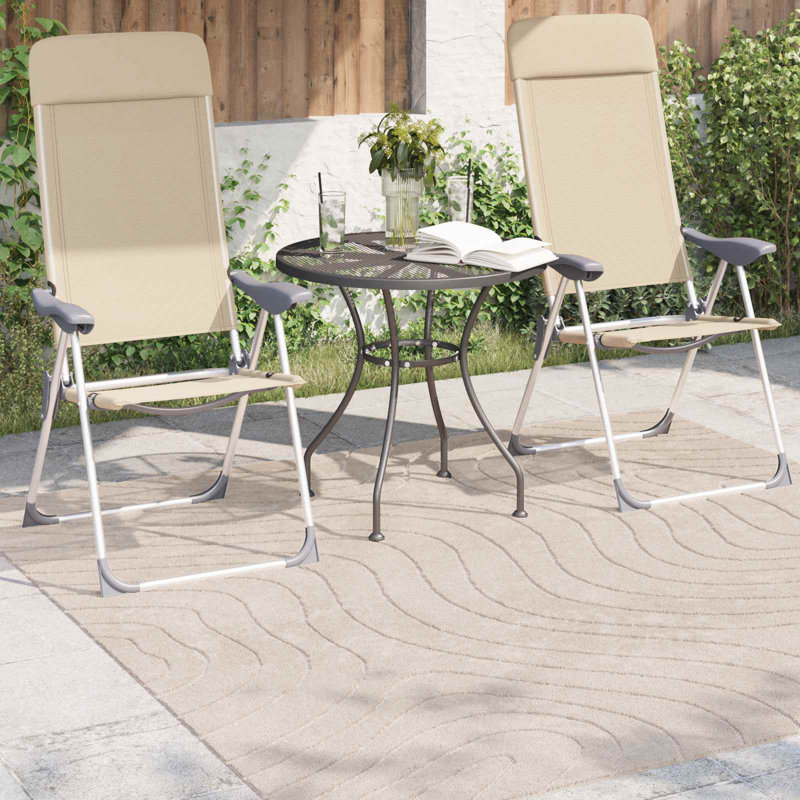 Modern Indoor and Outdoor Rug, Beige, Square 120 cm