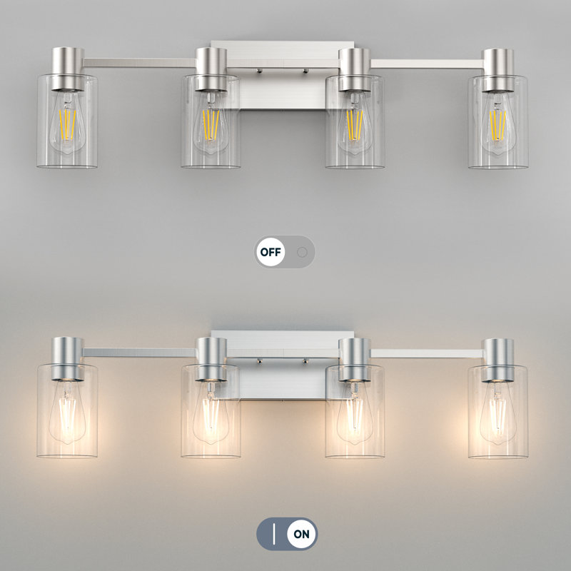 Chalise Vanity Light, 4 Lights, Brushed Nickel