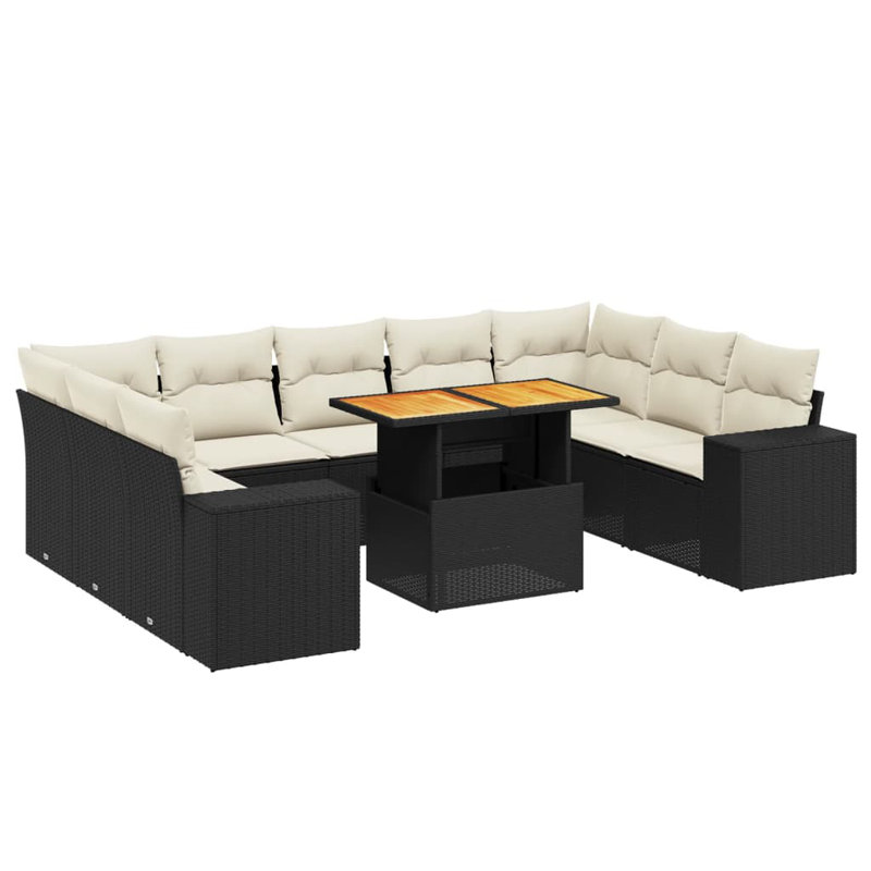 Vidaxl Garden Sofa Set Black