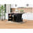Kitchen Island Cart With Spice Rack And Lockable Wheels, 54.5" Black Rolling Deep Drawers Charging Station,-445314407