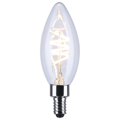 4 Watt B11 LED Reminiscent Flex Grey Coil Filament E12 Base 2700K 120 Volt