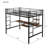 Sage Metal Loft Bed With Desk And Shelf, Industrial Style, Durable Steel Frame-865991881