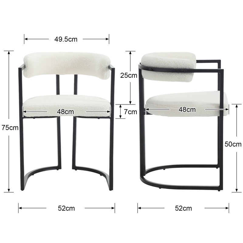 Upholstered Dining Chair, White