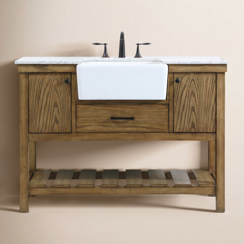 Booneville 48" Single Bathroom Vanity Set, Brun foncé