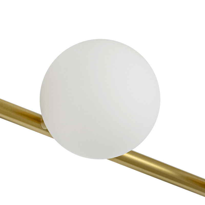 Ivory White Glass Globe Dimmable Vanity Light, 4