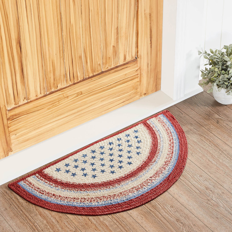 Tapis en jute Celebration, Demi-cercle 1 pi 4,5 po x 2 pi 9 po