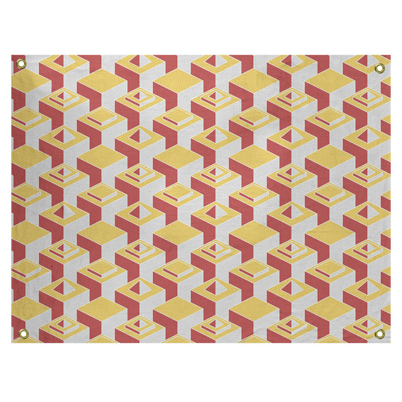 Jordao Polyester Tapestry, 26" H x 36" W, Yellow/Red