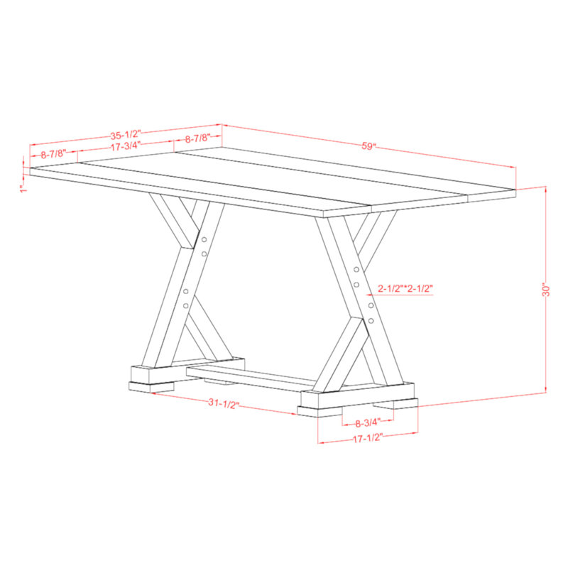 Devante Foldable Leaf Trestle Dining Table, Chestnut, Antique White