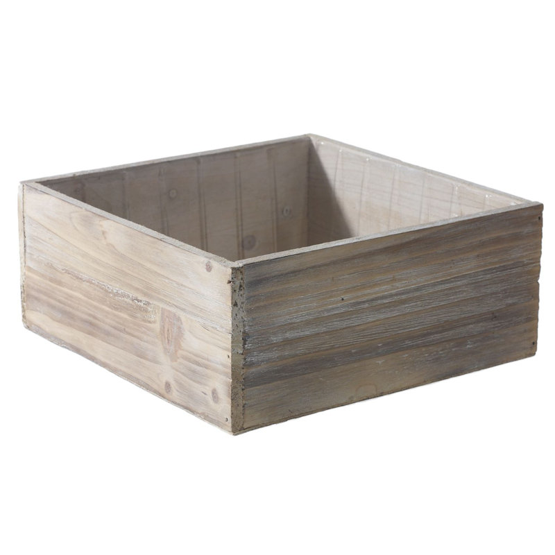 Boîte à fleurs en bois , H 4 po x l 9,25 po x P 9,25 po, Blanc