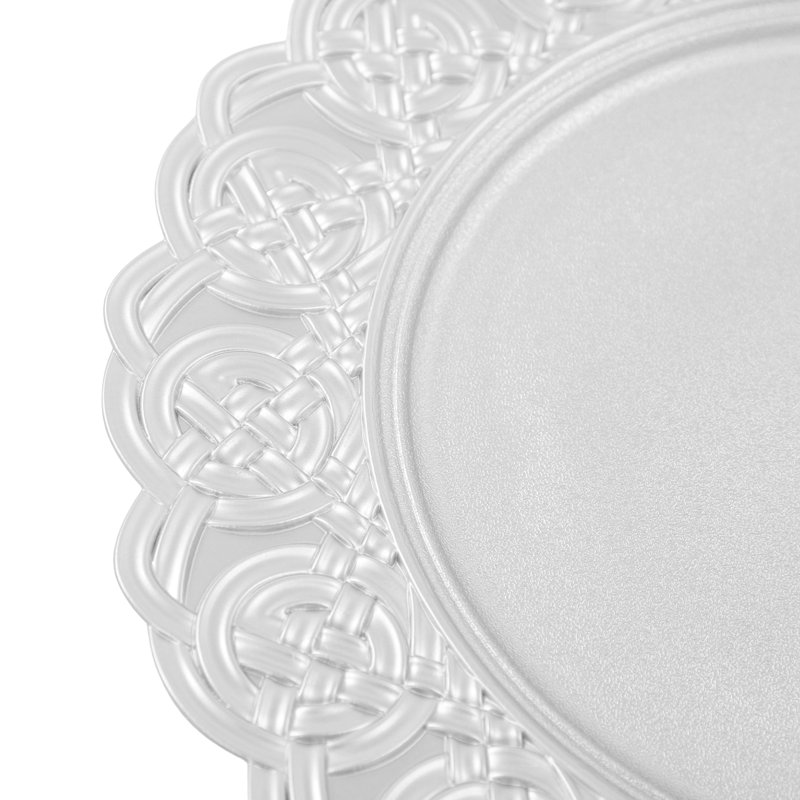 Assiettes de présentation rondes de 13 po, Argent argent