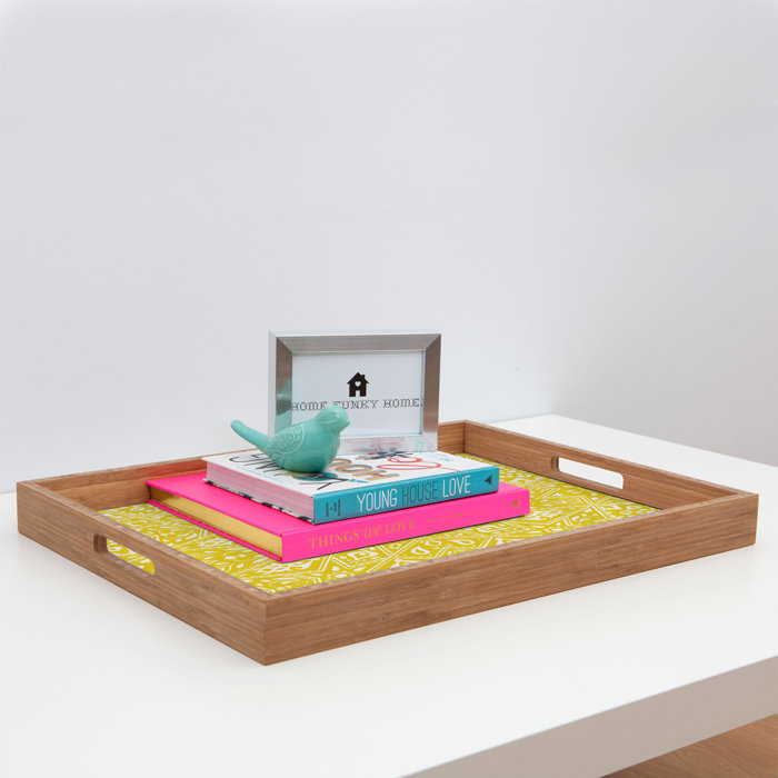 Bamboo Tray, 18.0" H x 14.0" W x 1.75" D, Yellow