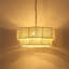23.2" 6-Light Scalloped Rope Drum Chandelier-943203484-943203482