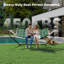 370cm 2 Person Hammock with Heavy Duty Metal Stand, Cotton Polyester Outdoor Hammock 204kg Weight Capacity with Carry Bag, Blue & Green for Patio Garden Backyard Camping Beach-449825992