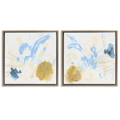 Ensemble de 2 toiles flottantes abstraites, "June"