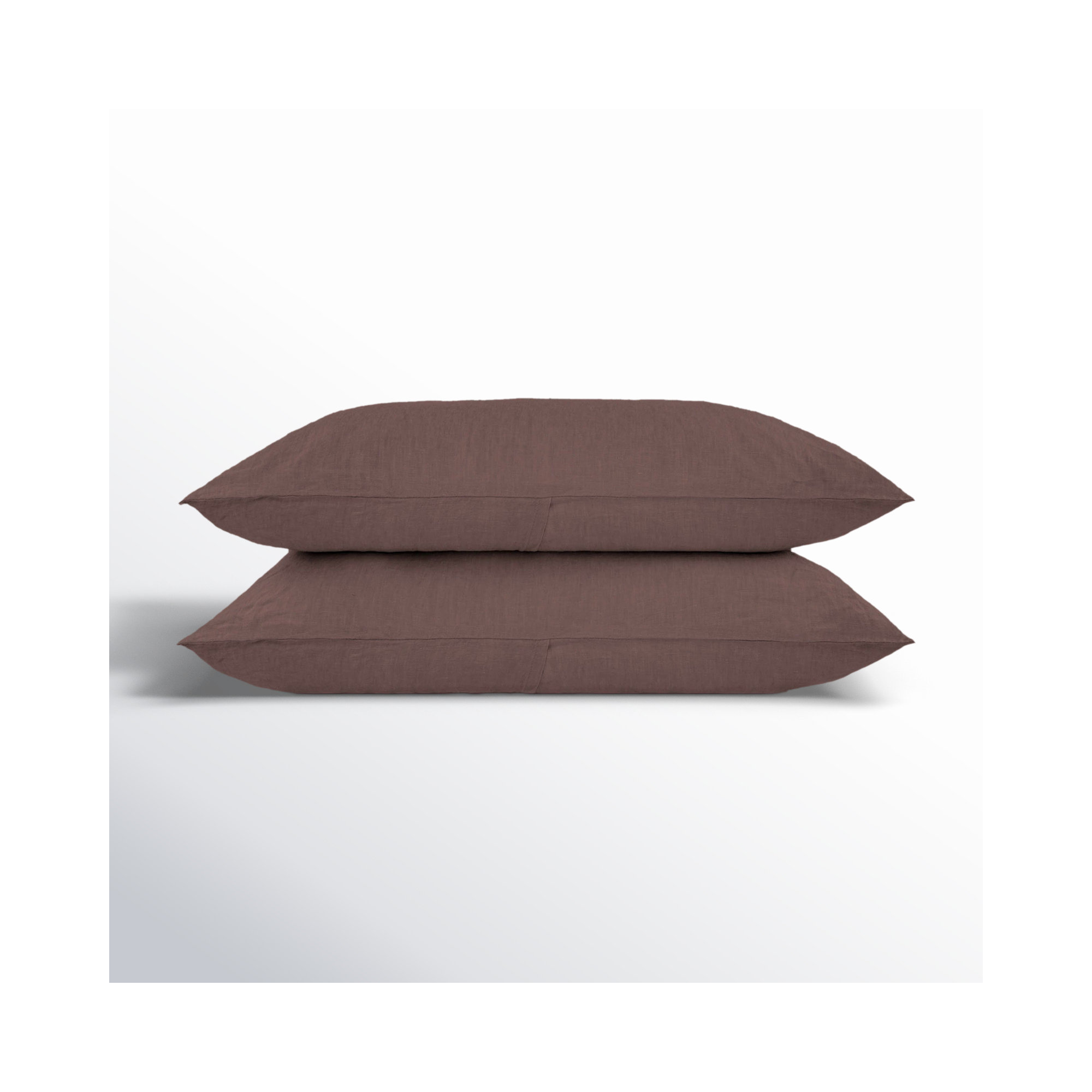 100% French Linen Pillowcase Set, Clove, Standard Pillowcase