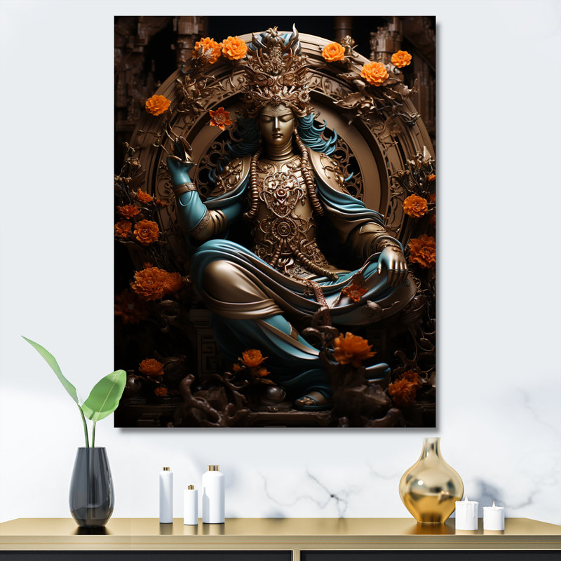«Hinduism Brahmas Boundless Bronze», reproduction sur toile encadrée, Toile tendue, H 20 po x l 12 po x P 1 po
